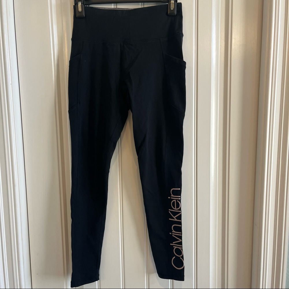 Calvin Klein Logo Cotton Leggings with Pockets